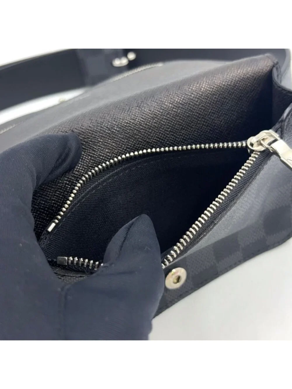 Louis Vuitton Ceinture Pochette Homme Damier Graphite Leather Black Belt